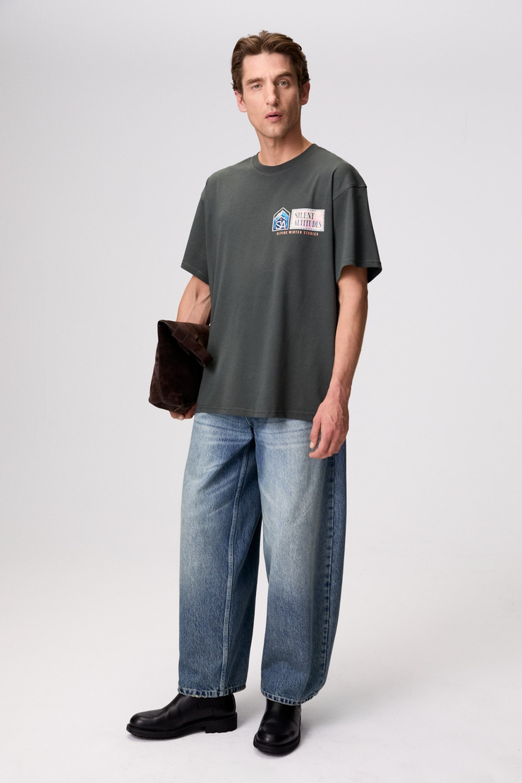 MONEDO Erkek Baskılı Yeşil T-Shirt
