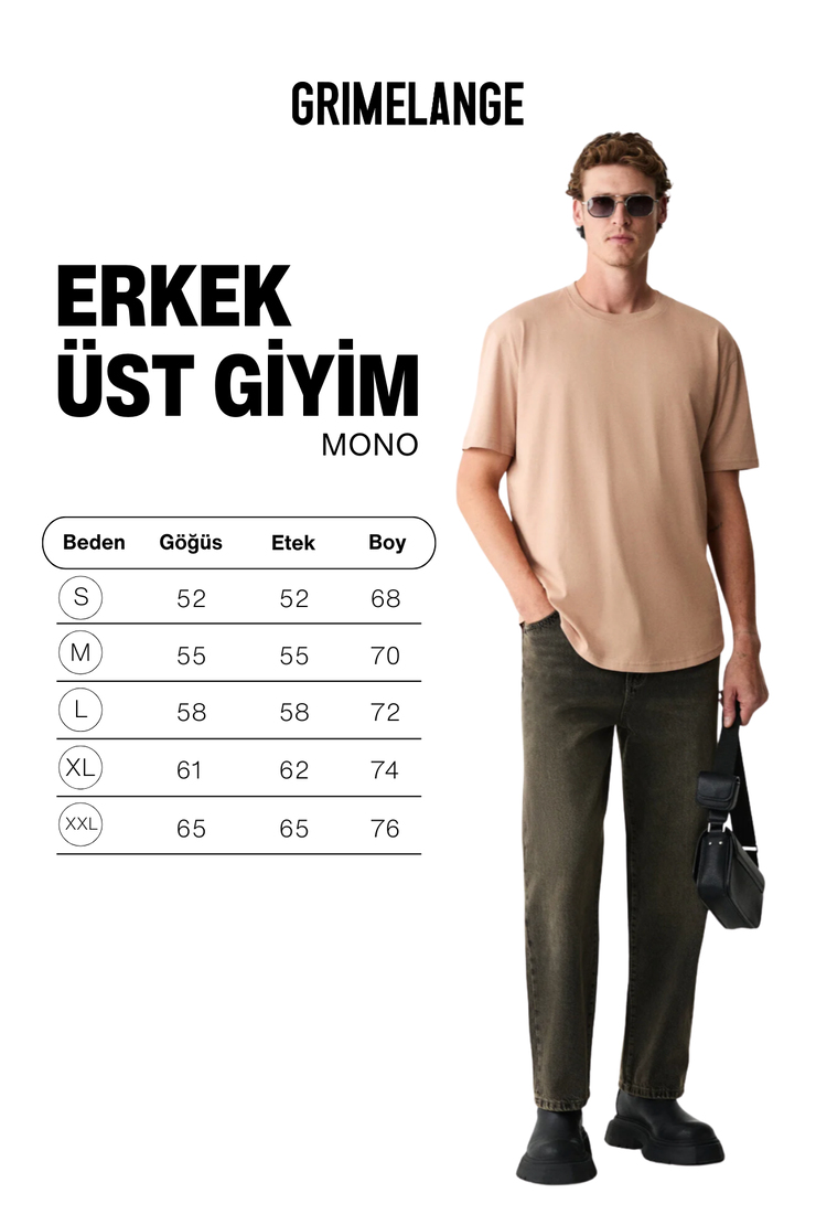 MONO Erkek Organik Pamuklu Bisiklet Yakalı Kısa Kollu Regular Fit Somon T-Shirt