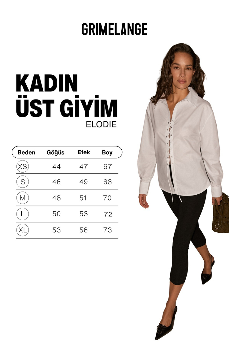 MONTANA Uzun Kollu Bağcık Detaylı Beyaz Gömlek