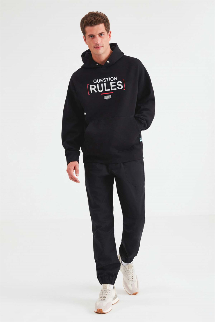 MOOD Örme Relaxed Siyah  Sweatshirt