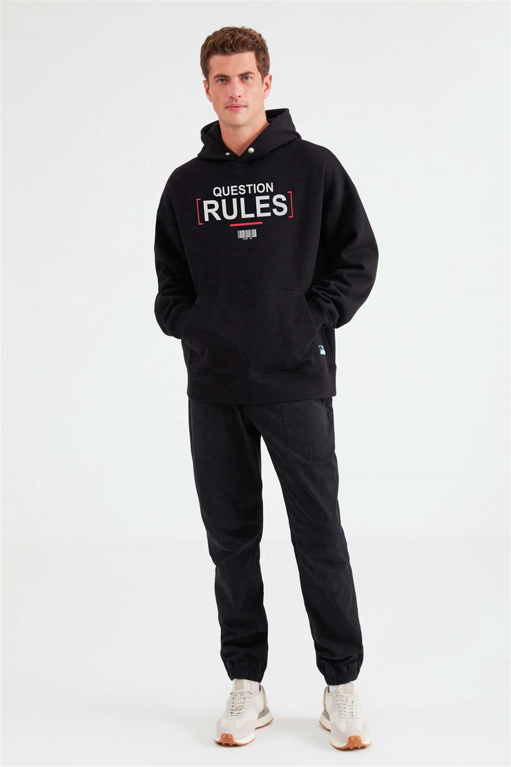 MOOD Örme Relaxed Siyah  Sweatshirt