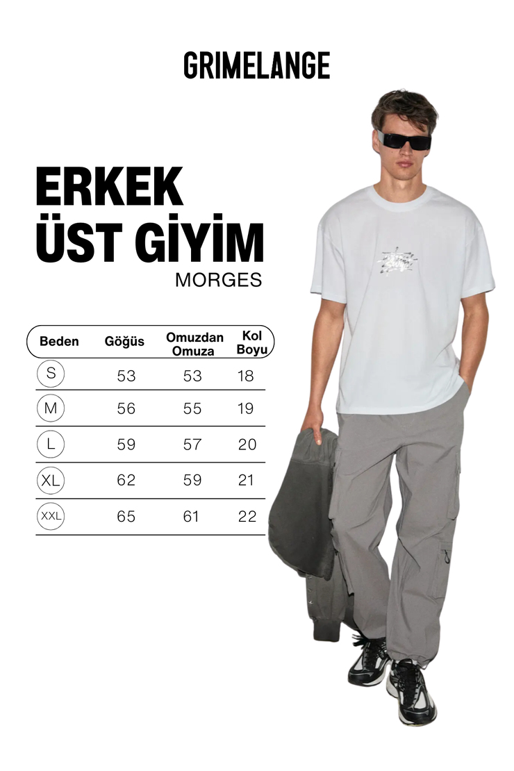 MORGES Erkek %100 Organik Pamuklu Yuvarlak Yakalı Silikon Baskı Detaylı Regular Beyaz T-Shirt