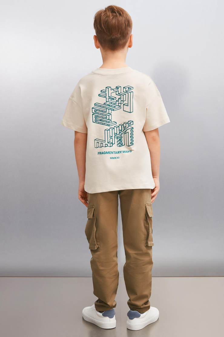 NAEL  Relaxed Bej Tekli T-Shirt