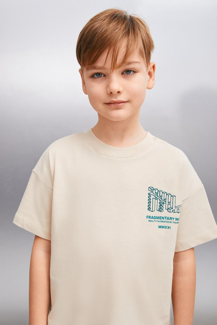 NAEL  Relaxed Bej Tekli T-Shirt
