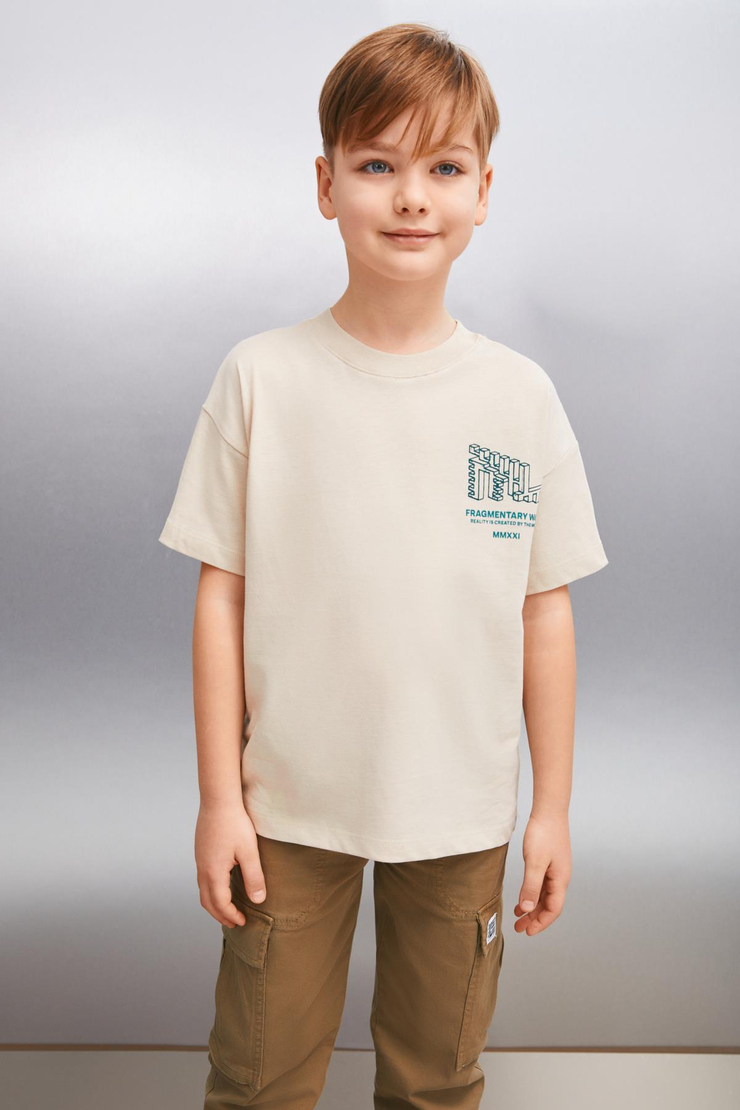 NAEL  Relaxed Bej Tekli T-Shirt