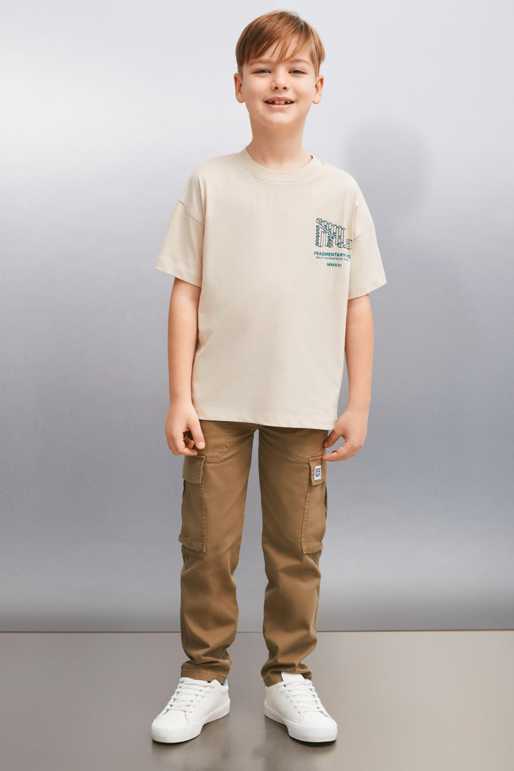 NAEL  Relaxed Bej Tekli T-Shirt