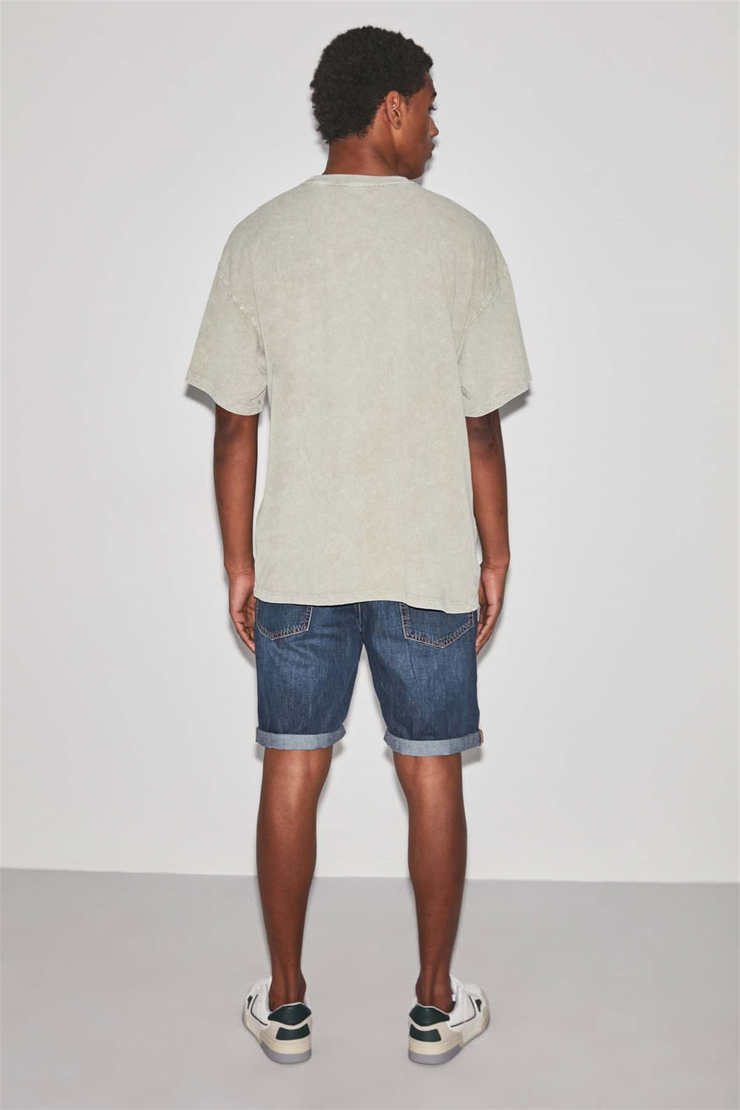 NATURE Örme Oversize Haki  T-Shirt