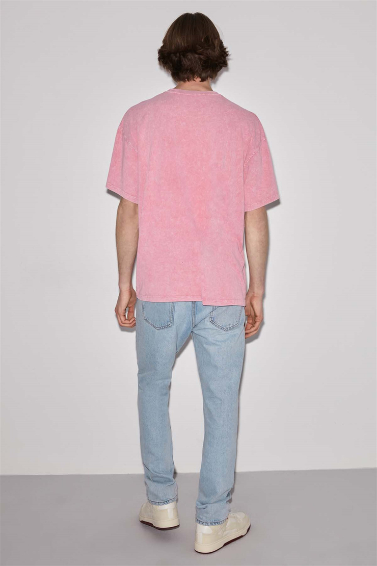 NATURE Örme Oversize Pembe  T-Shirt