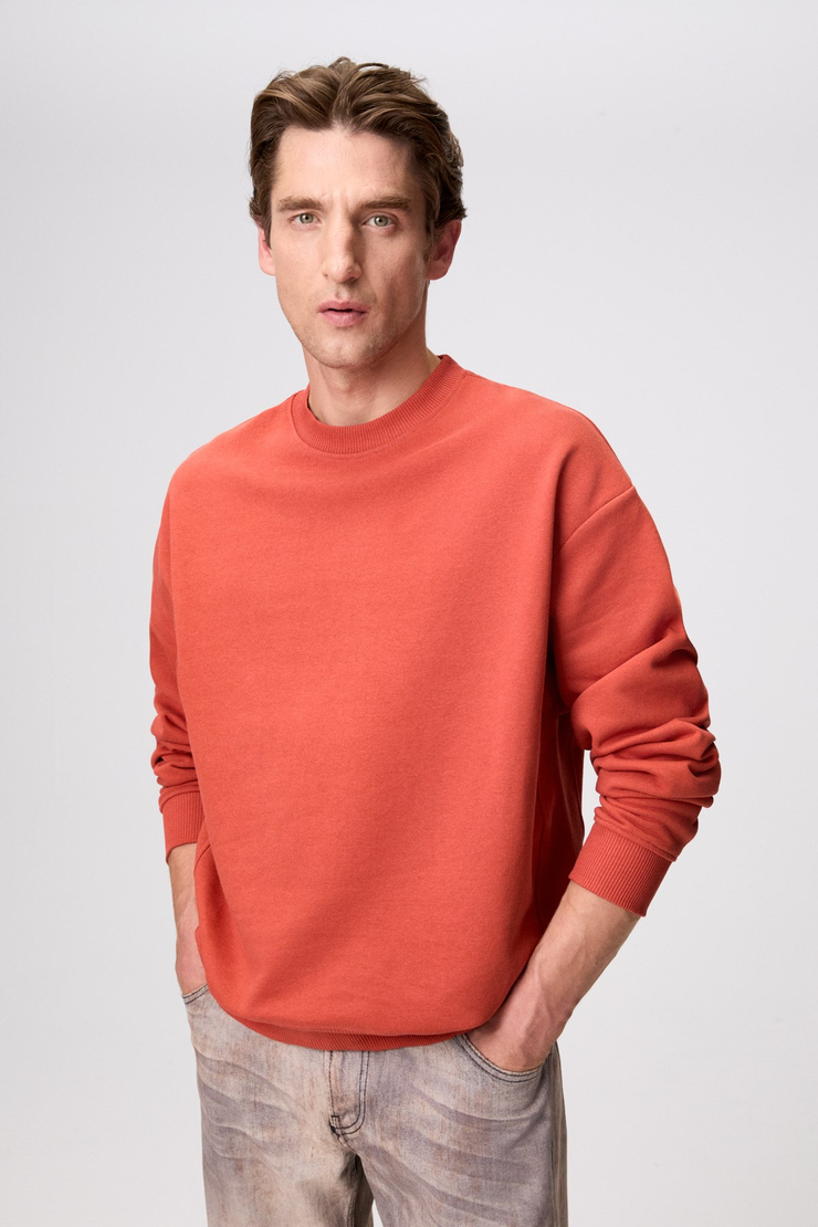 NEDVED Erkek Kiremit Rengi Sweatshirt