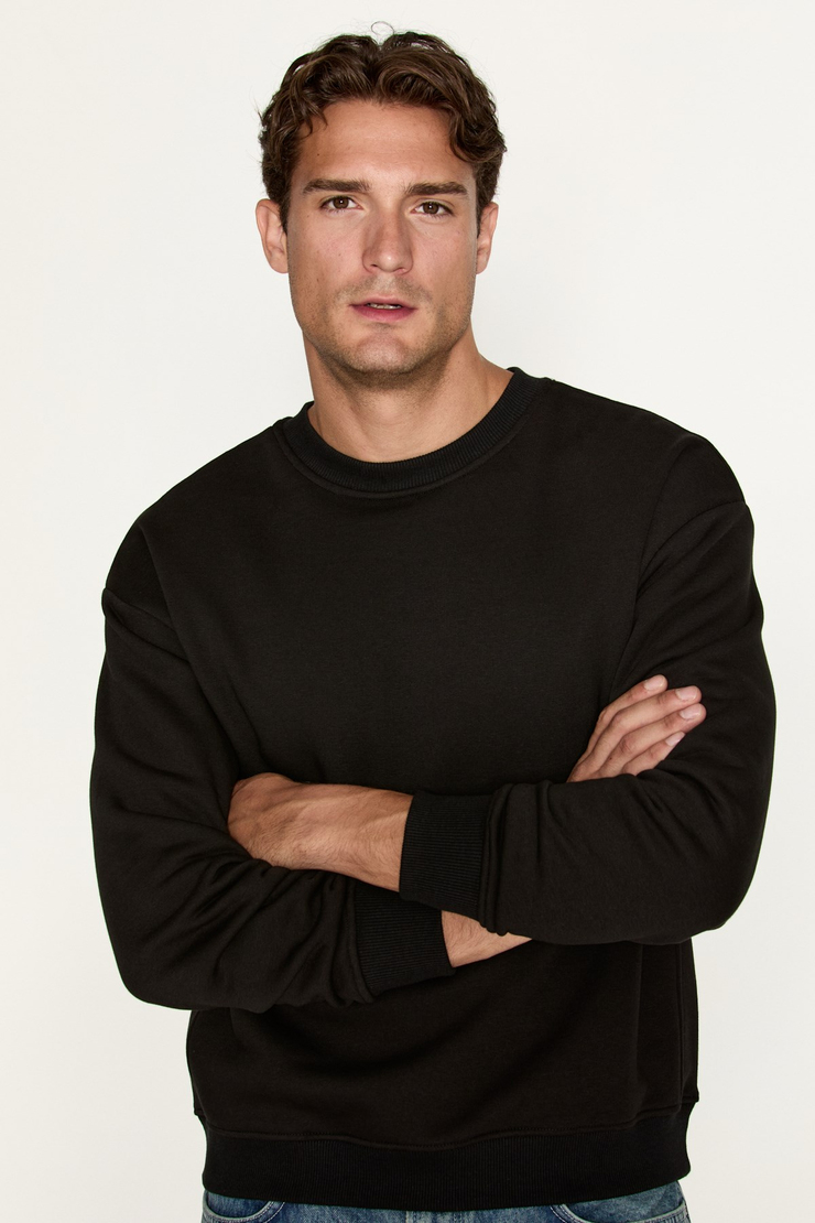 NEDVED Erkek Siyah Sweatshirt