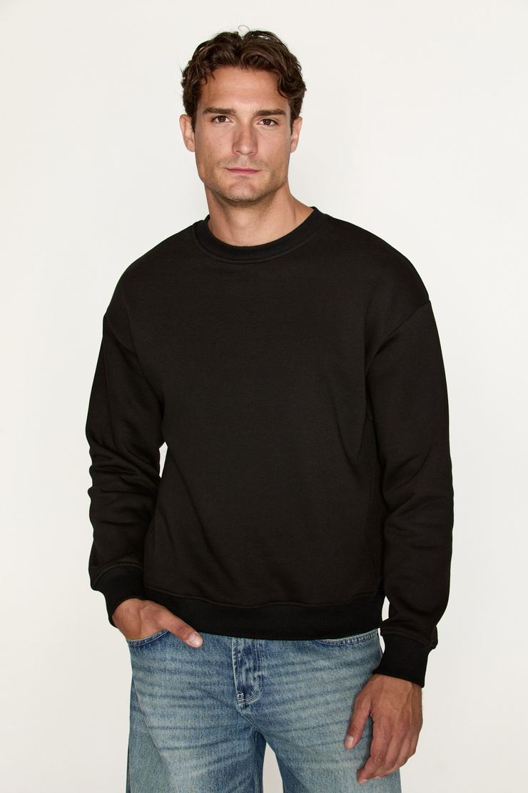 NEDVED Erkek Siyah Sweatshirt