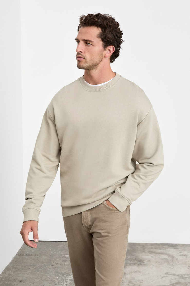 NEDVED Erkek Taş Rengi Sweatshirt