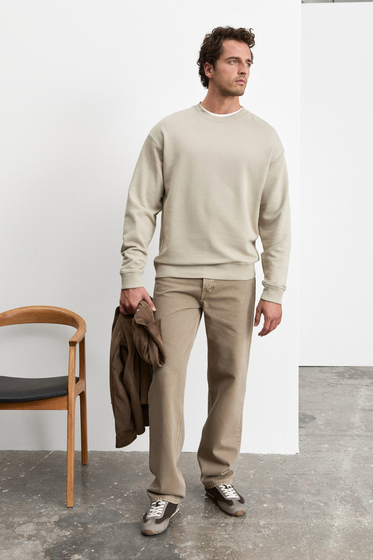 NEDVED Erkek Taş Rengi Sweatshirt