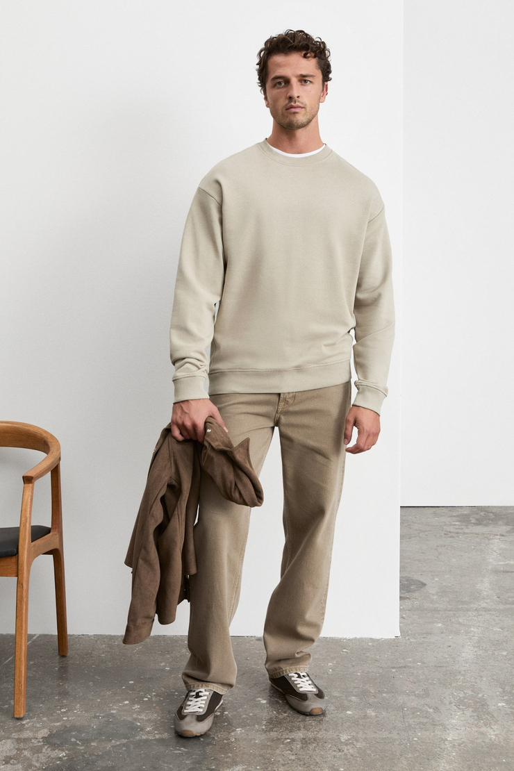 NEDVED Erkek Taş Rengi Sweatshirt