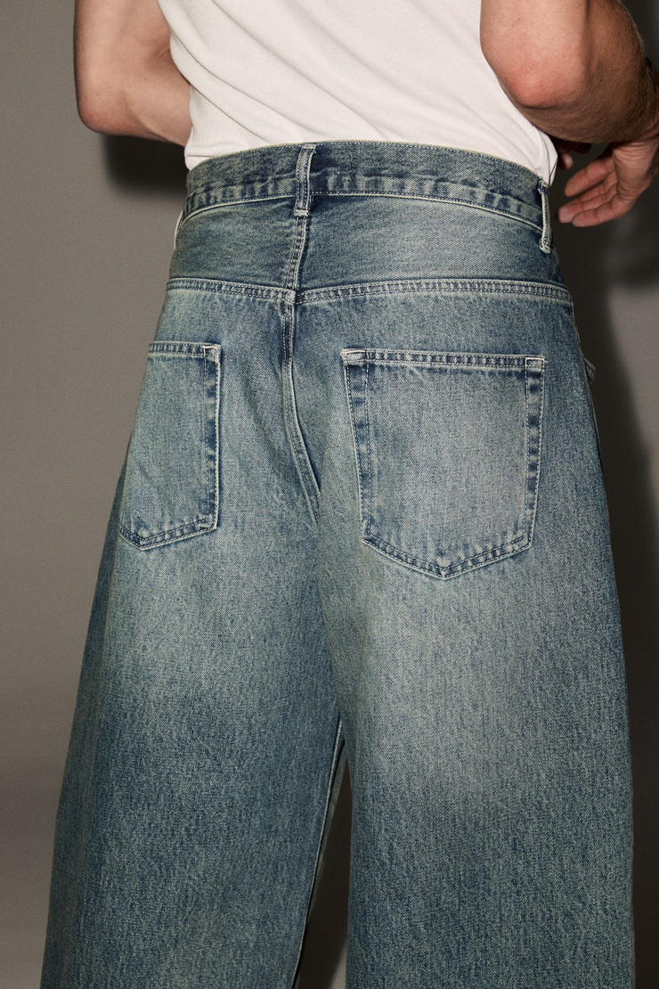 NESHIE Erkek Balon Fit Jean Mavi Pantolon