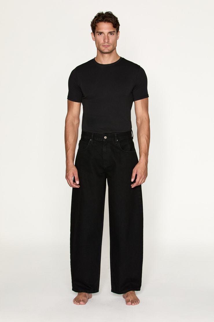 NESHIE Erkek Balon Fit Jean Siyah Pantolon