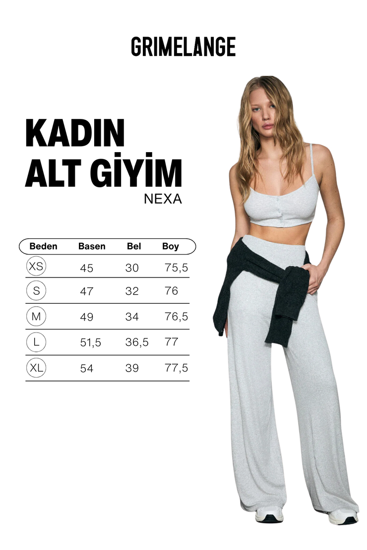 NEXA Kadın Yumuşak Ve Esnek Kumaşlı Baskı Detaylı Relaxed Grimelanj Eşofman Altı