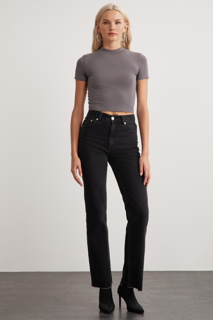 NIARA Basic Slim Gri Tekli Büstiyer