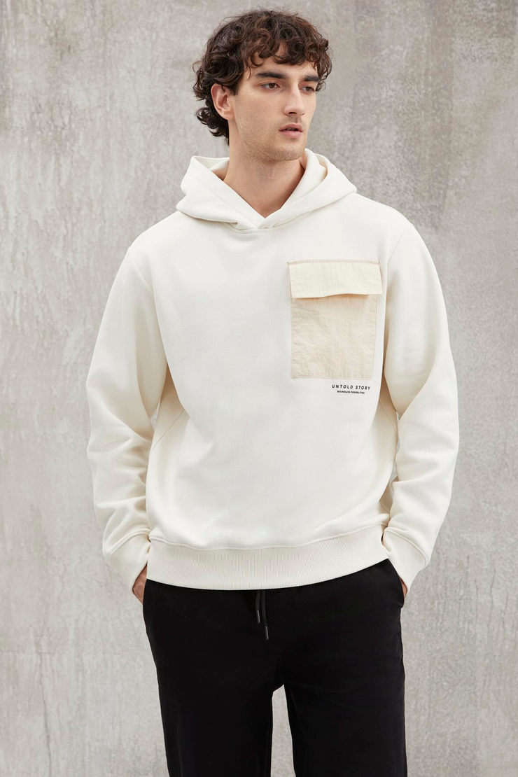 NIGEL  Relaxed Taş Rengi Tekli Sweatshirt