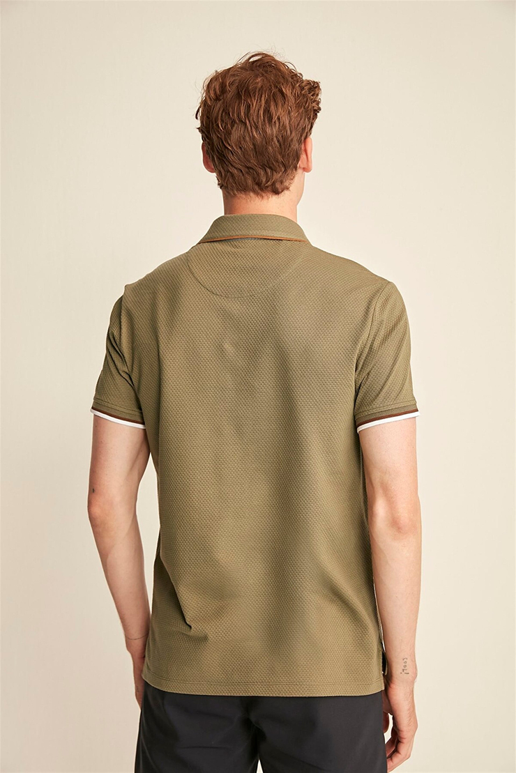 NOAH Erkek Haki Düz Renk Polo Yaka Comfort Fit Polo Yaka T-shirt