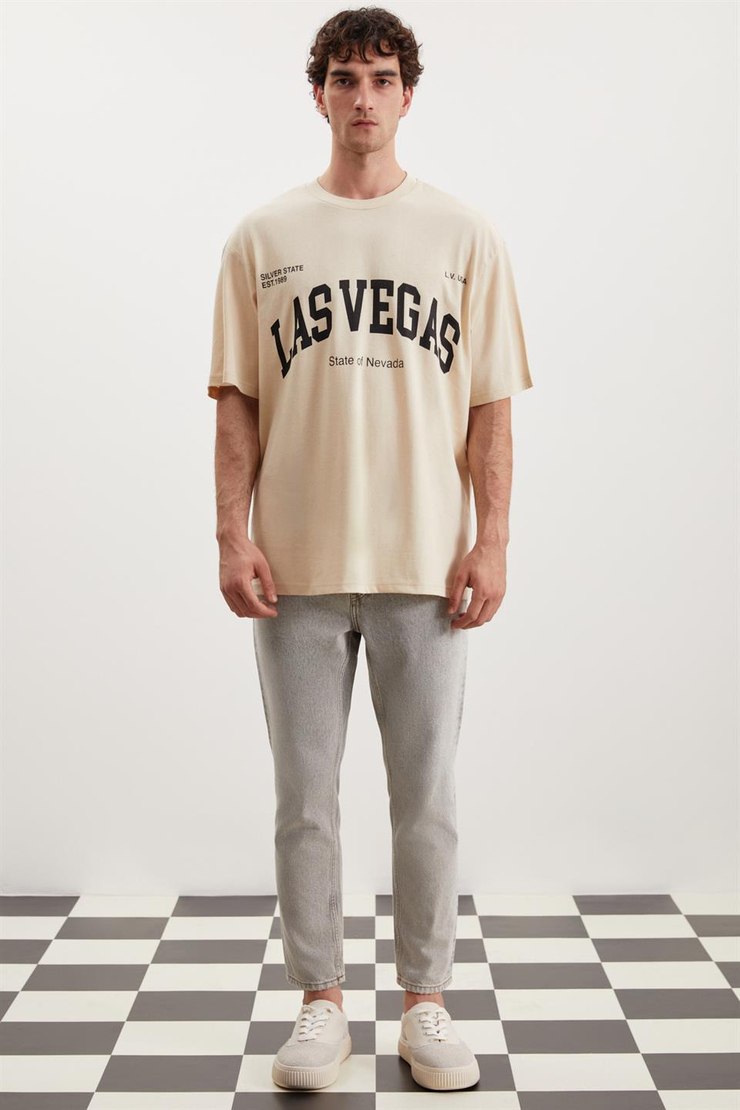NORİS Örme Relaxed Bej  T-Shirt