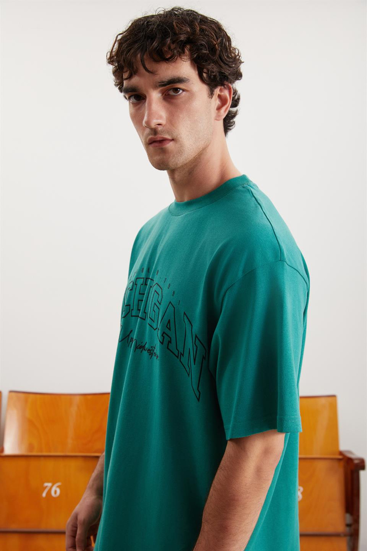 NORİS Örme Relaxed Yeşil  T-Shirt
