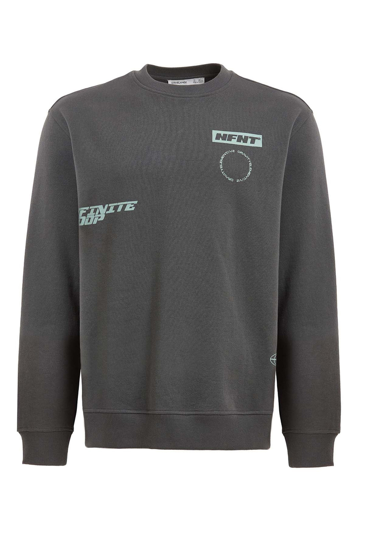 NUMERIC Örme Comfort Fit Açık Gri  Sweatshirt