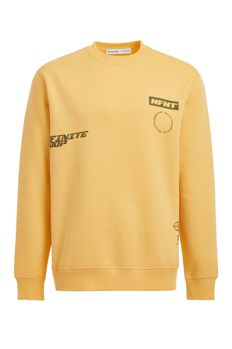 NUMERIC Örme Comfort Fit Safran Sarı  Sweatshirt
