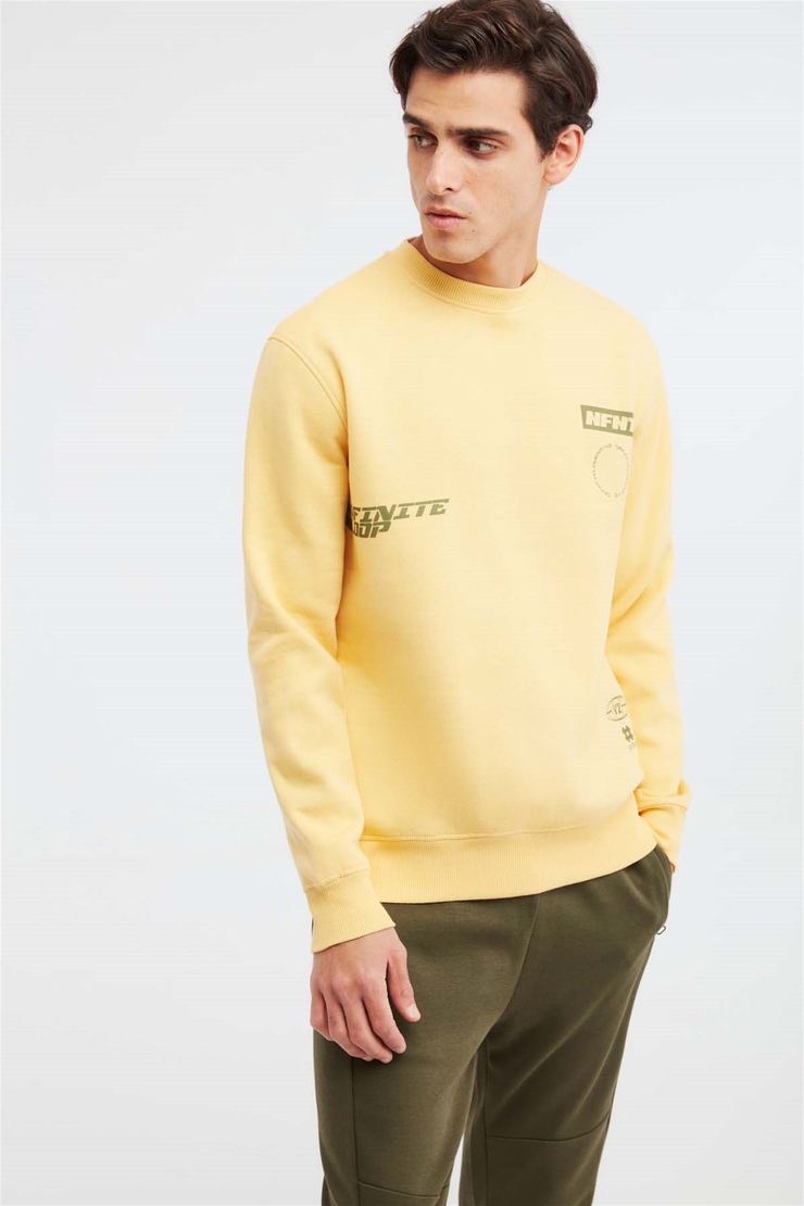 NUMERIC Örme Comfort Fit Safran Sarı  Sweatshirt