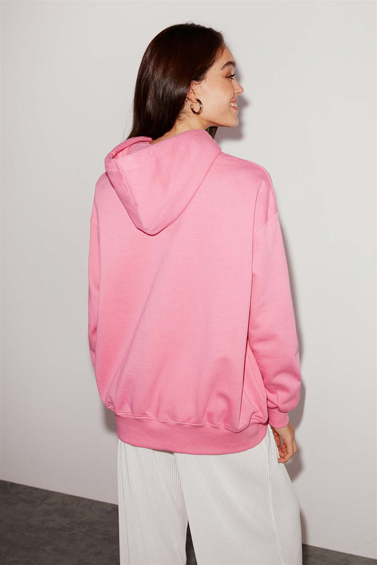 OBNY Örme Oversize Pembe  Sweatshirt