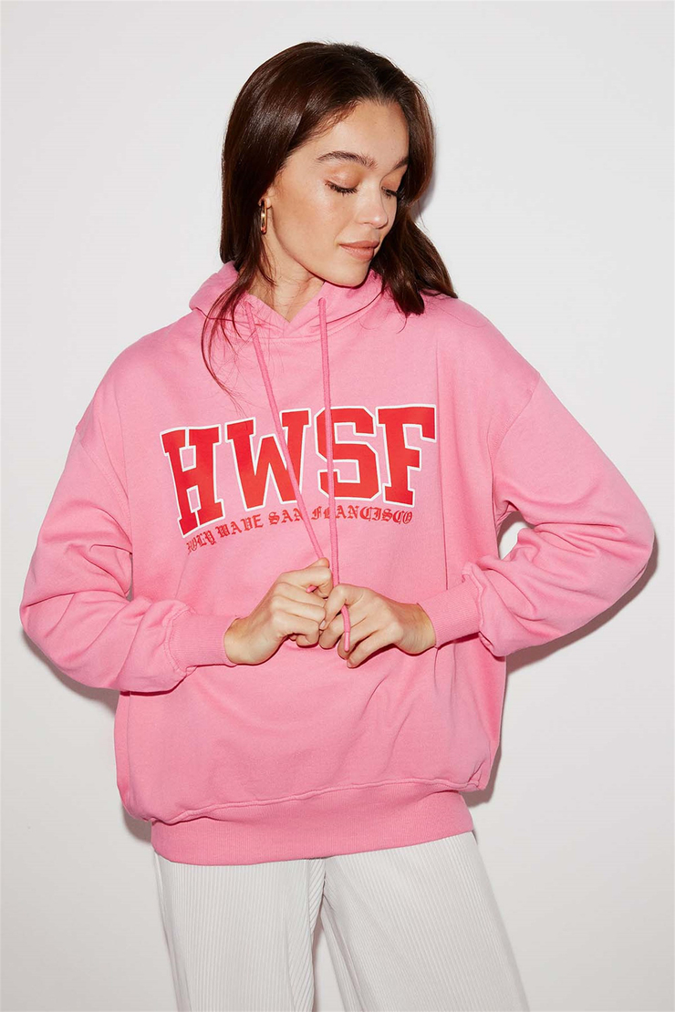 OBNY Örme Oversize Pembe  Sweatshirt
