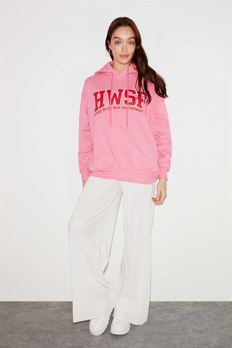 OBNY Örme Oversize Pembe  Sweatshirt