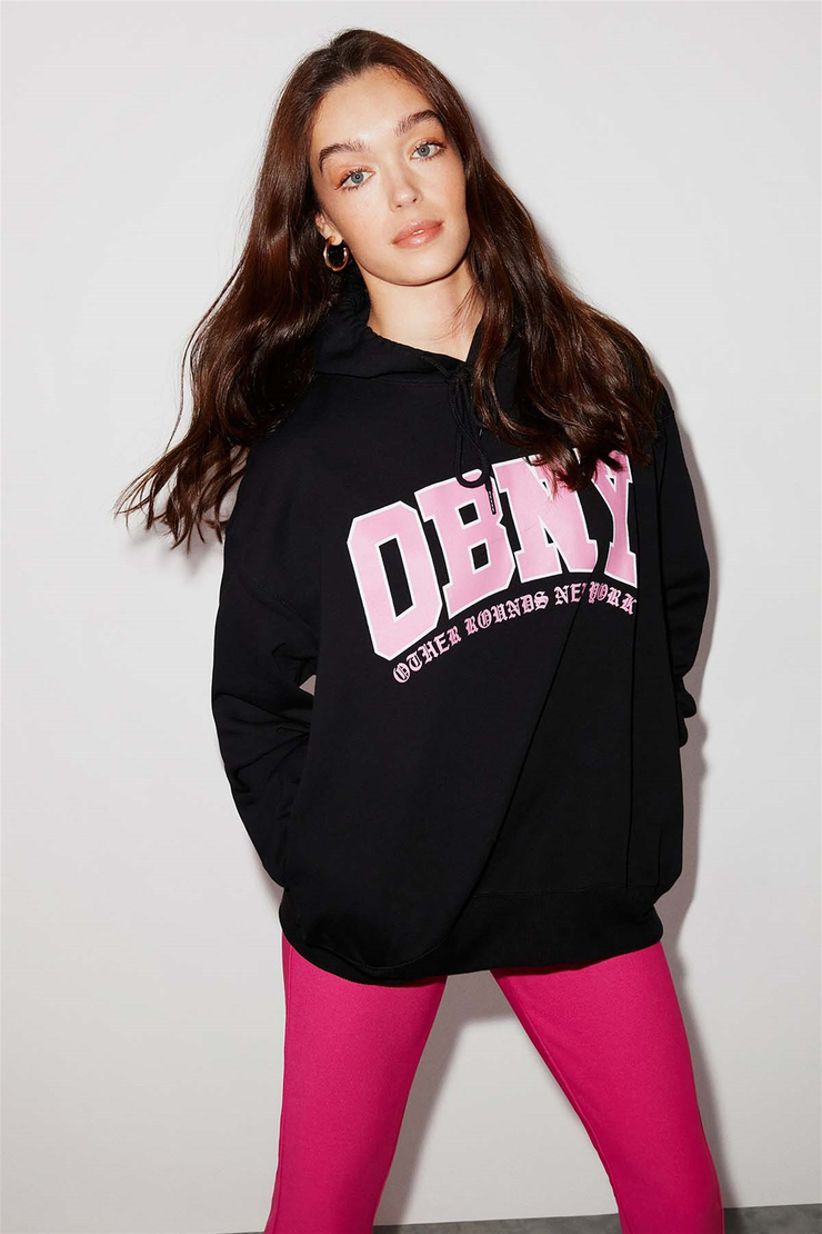 OBNY Örme Oversize Siyah  Sweatshirt
