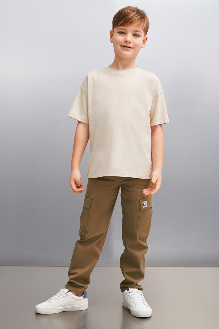 OCTAVE  Oversize Bej Tekli T-Shirt