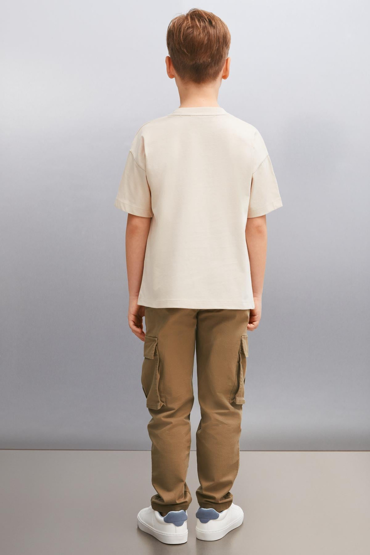 OCTAVE  Oversize Bej Tekli T-Shirt