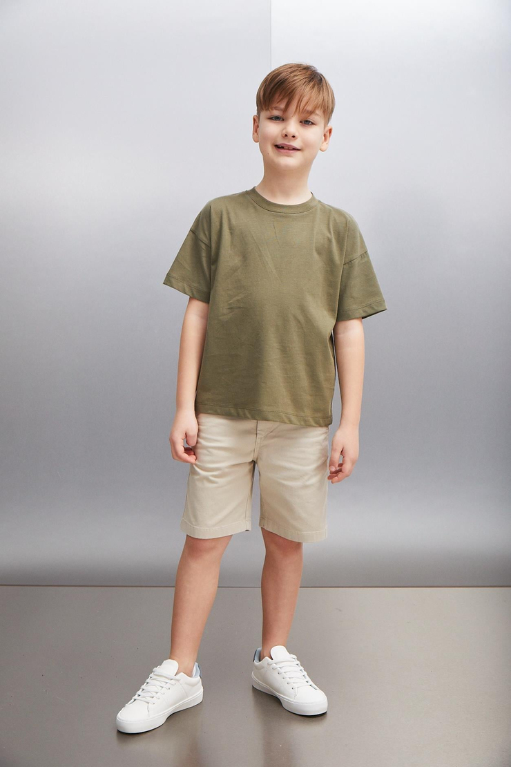 OCTAVE  Oversize Haki Tekli T-Shirt