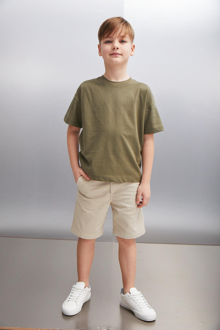 OCTAVE  Oversize Haki Tekli T-Shirt