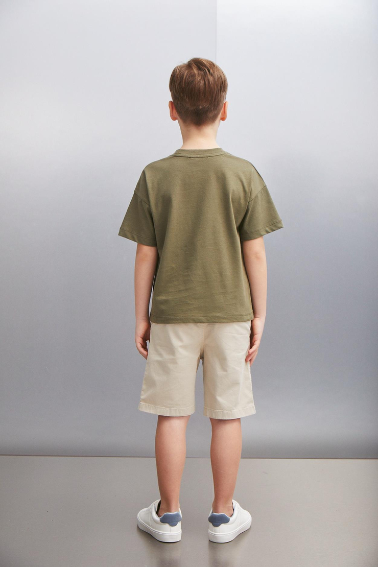 OCTAVE  Oversize Haki Tekli T-Shirt