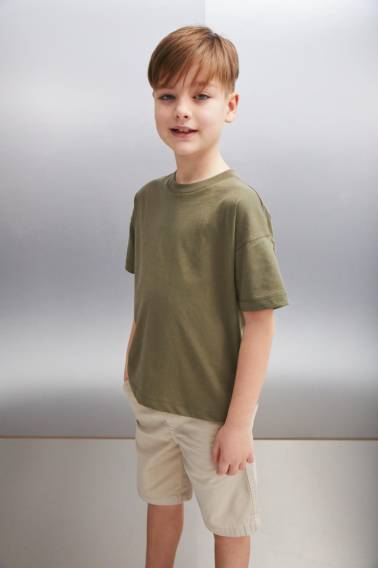 OCTAVE  Oversize Haki Tekli T-Shirt