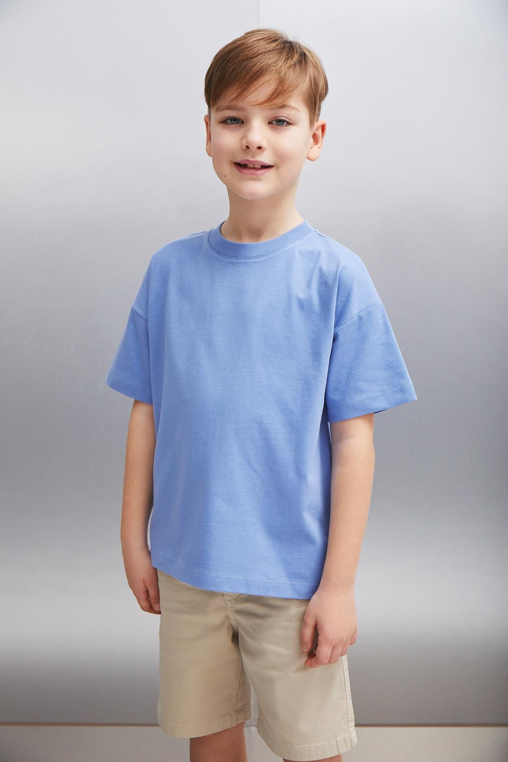 OCTAVE  Oversize Mavi Tekli T-Shirt