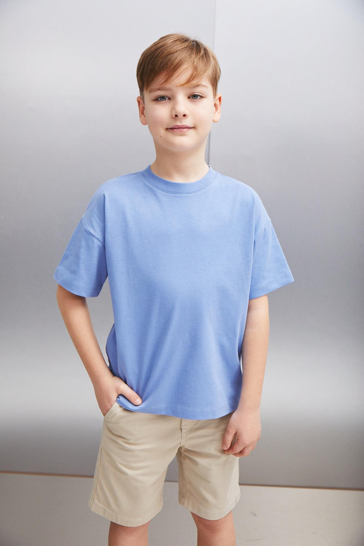 OCTAVE  Oversize Mavi Tekli T-Shirt