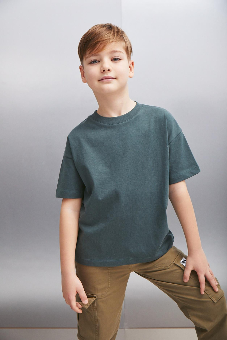 OCTAVE  Oversize Yeşil Tekli T-Shirt