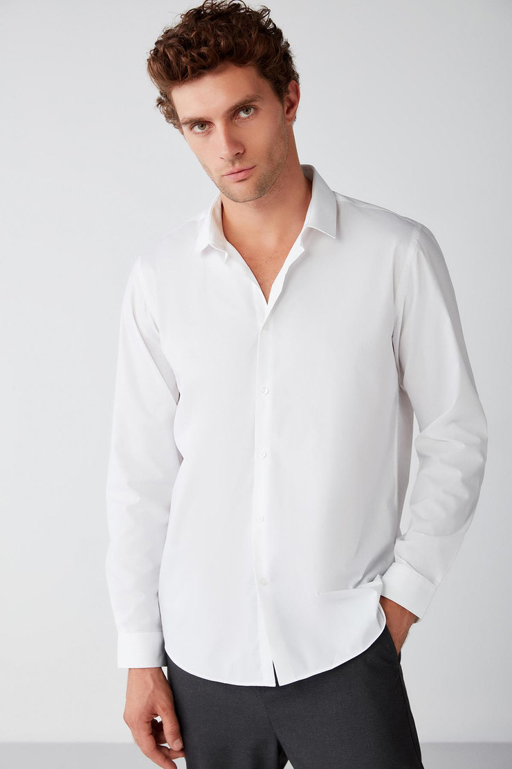 ONYX Basic Slim Beyaz  Gömlek