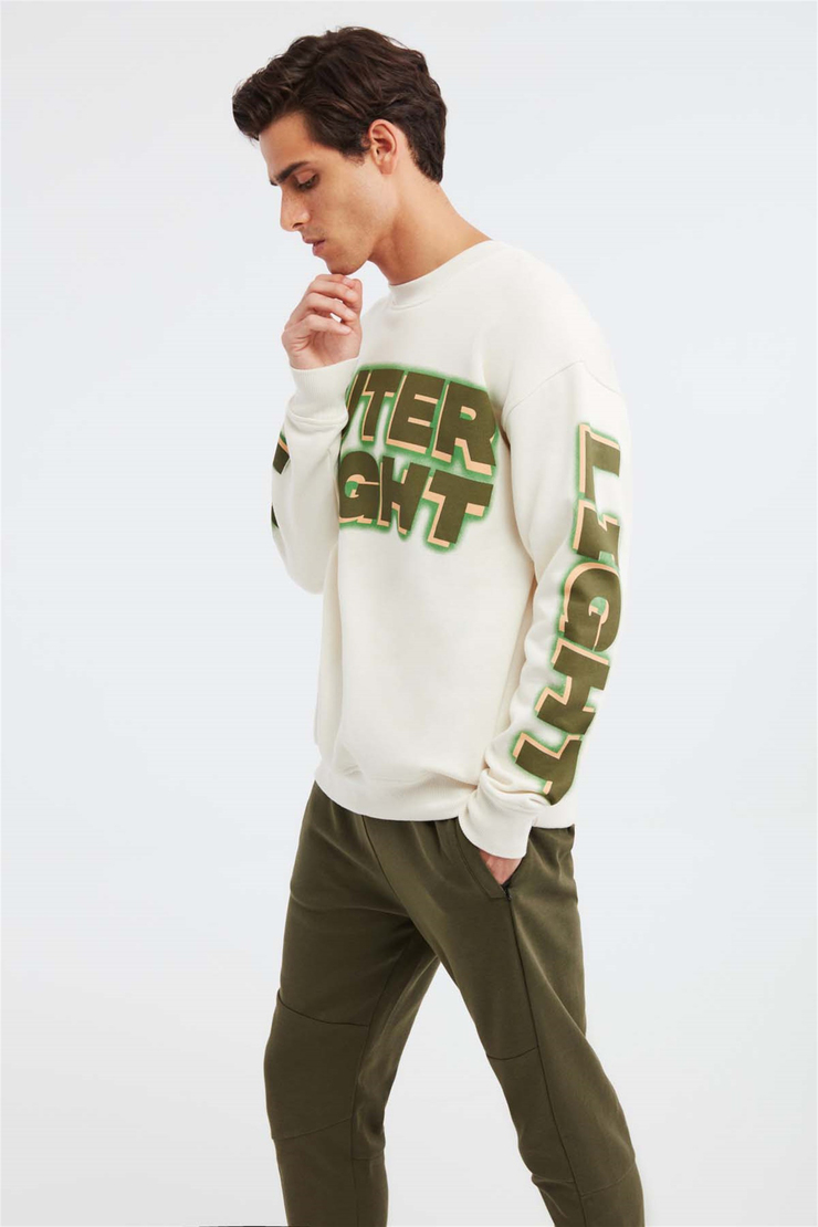 OUTLIER Örme Oversize Ekru  Sweatshirt