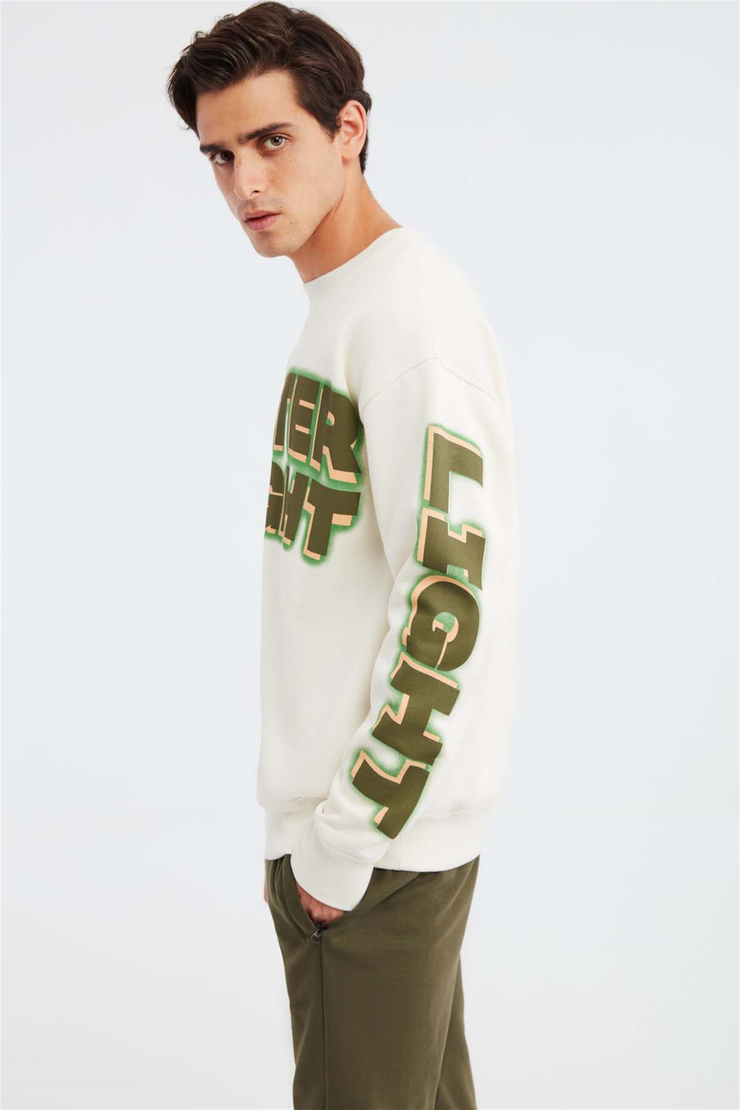 OUTLIER Örme Oversize Ekru  Sweatshirt