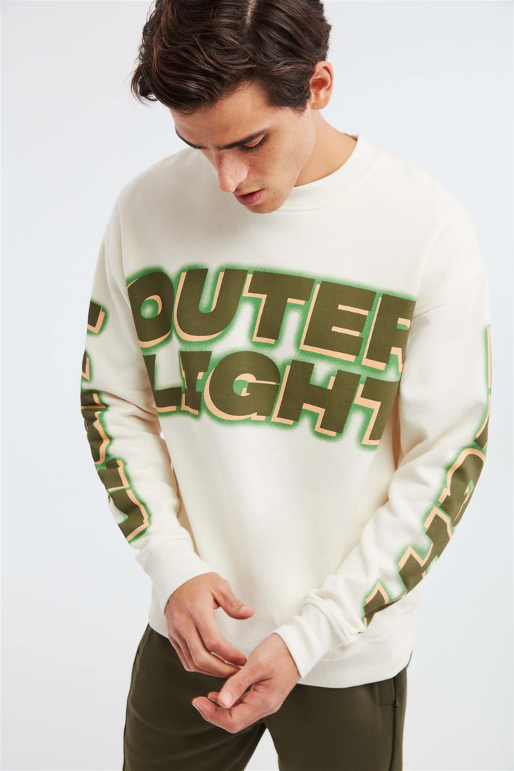 OUTLIER Örme Oversize Ekru  Sweatshirt