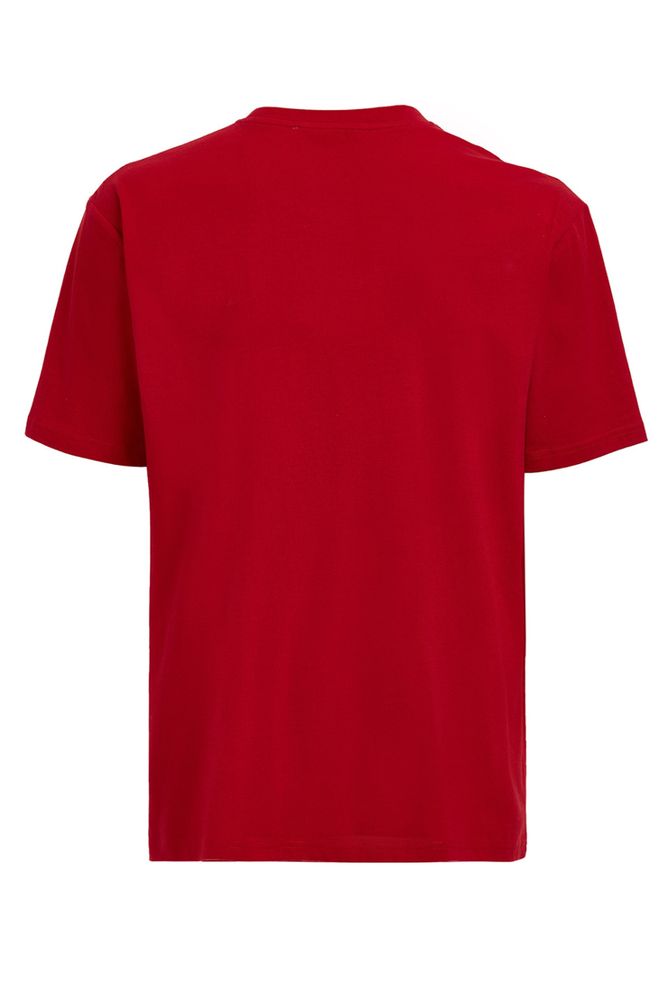 OVERTHINK Erkek Kırmızı Baskılı Yuvarlak Yaka Regular Fit T-Shirt
