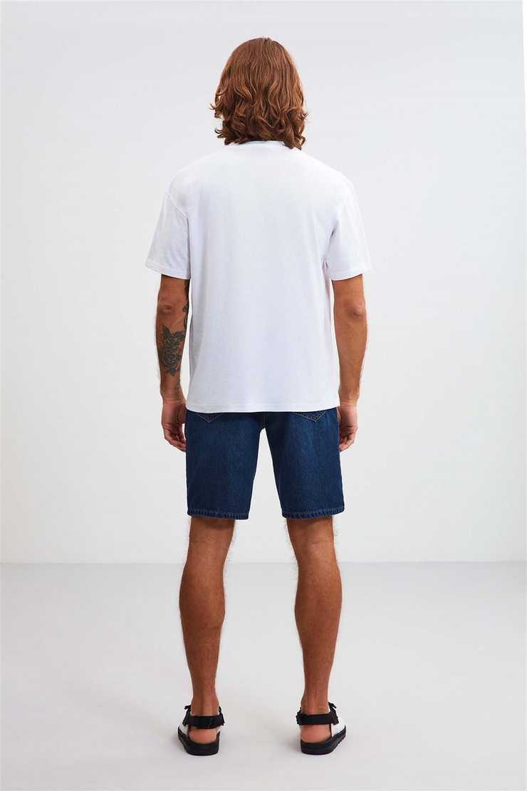 PACİFİC Örme Oversize Beyaz  T-Shirt