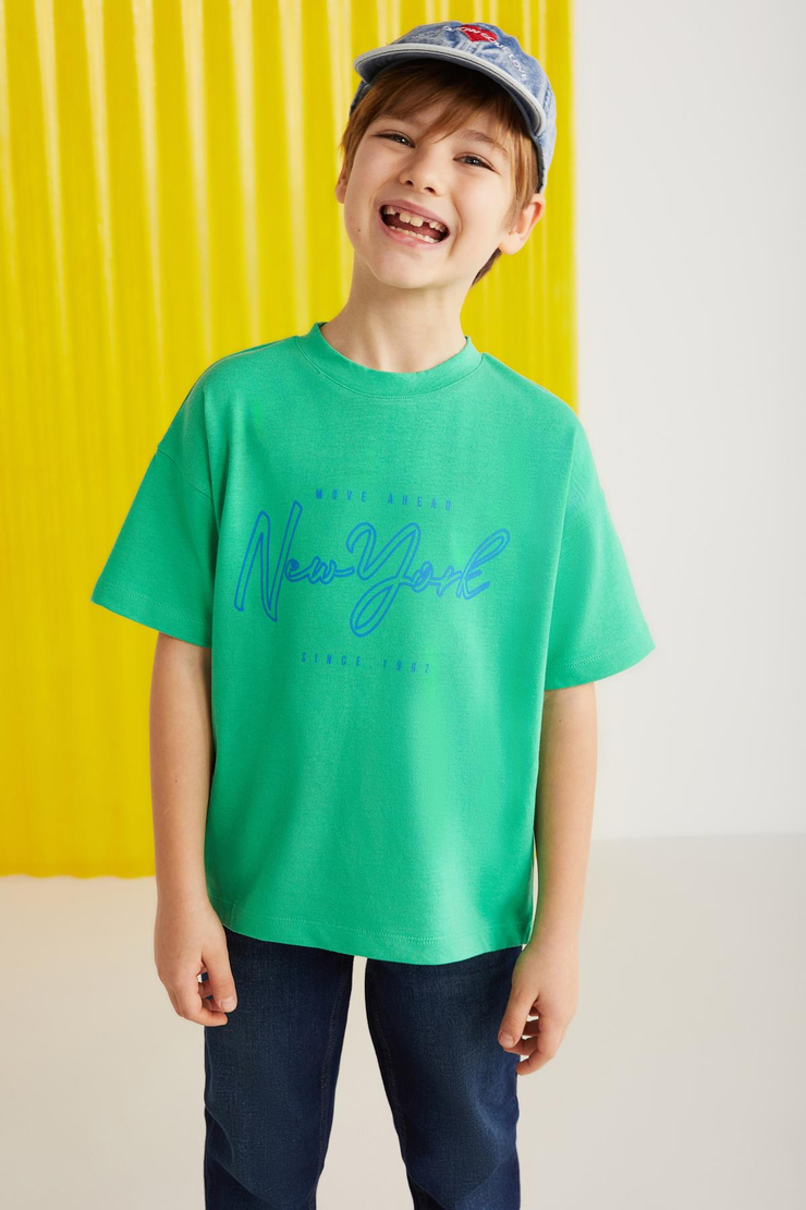 PADDY  Relaxed Yeşil Tekli T-Shirt