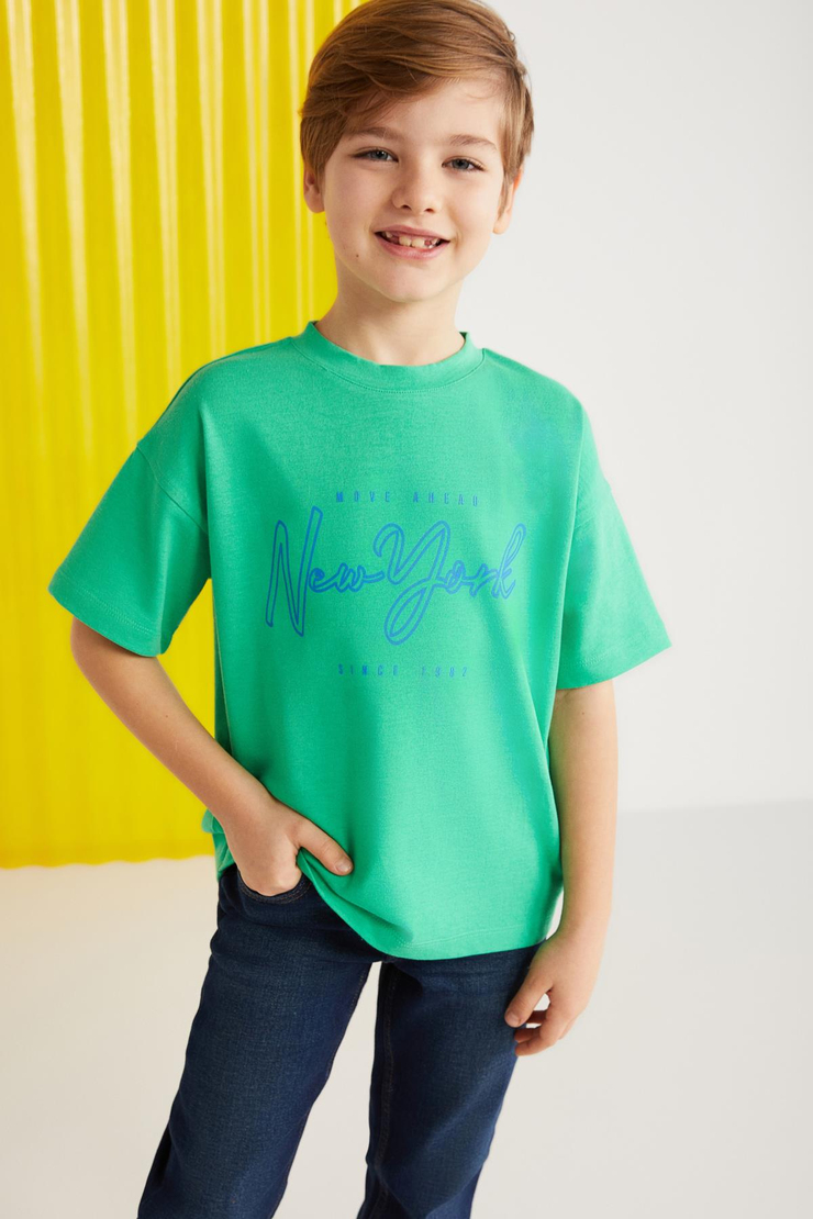 PADDY  Relaxed Yeşil Tekli T-Shirt